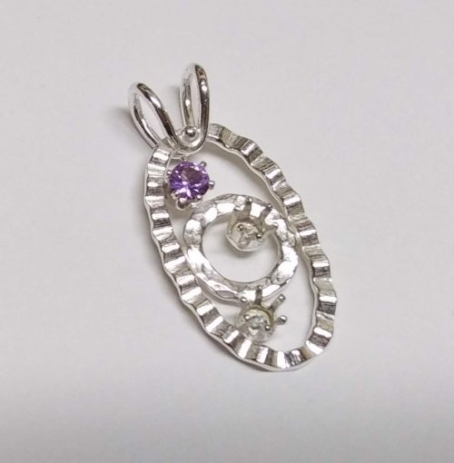 Judy Larson's Mike's Surpirise Claire's Ripple Pendant - , Contemporary Wire Jewelry, Jump Rings, Jump Ring, Making Jump Rings, Butane Torch, Soldering, Solder, ripple pendant